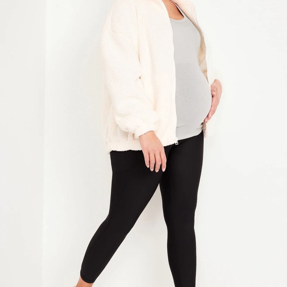 Old Navy Maternity Medium Legging Powersoft High Rise Spandex Pants Black Bottom